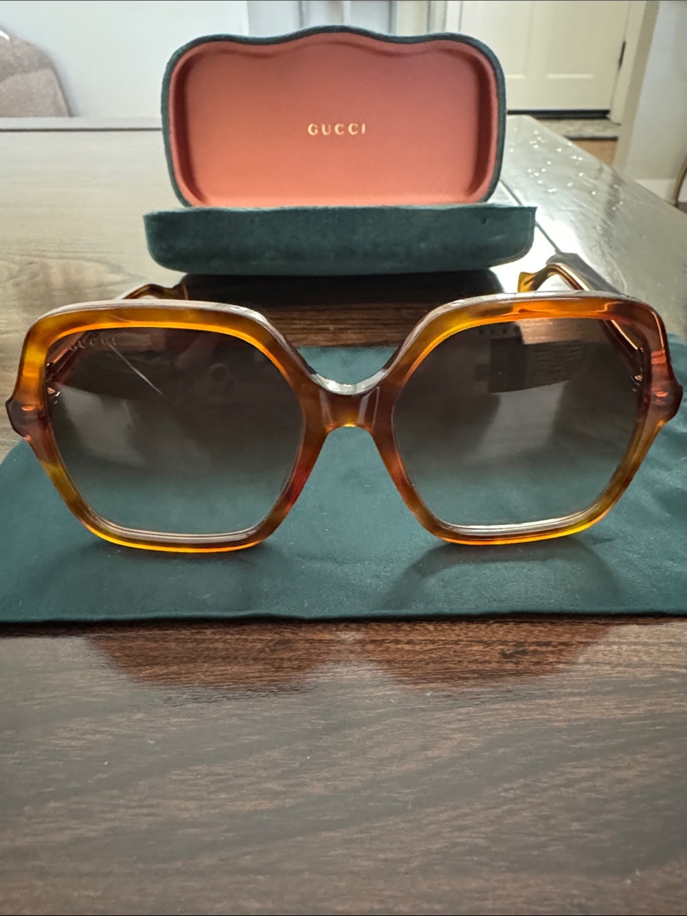 Gucci Women's 56mm Gradient Tortoiseshell Oversized Square Sunglasses